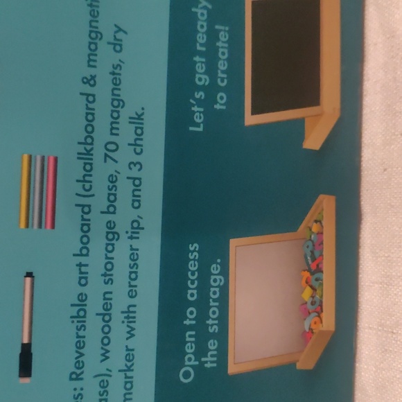 Easel Jr. Magnetic Dry Erase And Chalkboard preschool 70 magnets! New - Picture 7 of 10
